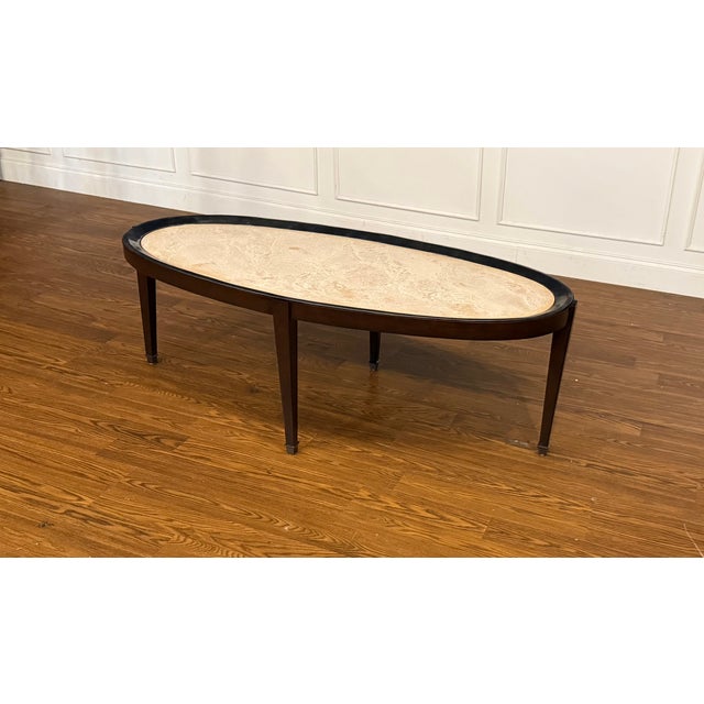 Brown Maitland - Smith Oval Transitional Style Cocktail Table For Sale - Image 8 of 14