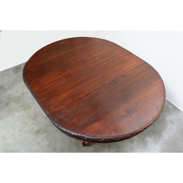 Antique French Oak Oval Dining Table, 1860 For Sale - Image 11 of 14