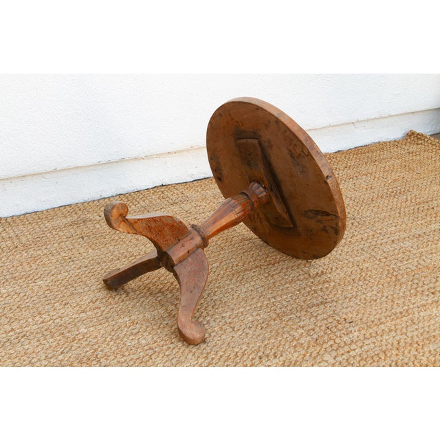 Antique Colonial Teak Round End Table For Sale - Image 9 of 10