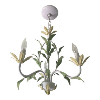 Painted Tole Chandelier For Sale