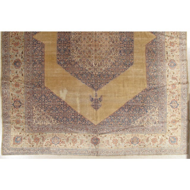 Antique Tabriz Carpet, Persian Rug, Earth Tones, Ivory, Soft Colors For Sale - Image 14 of 18