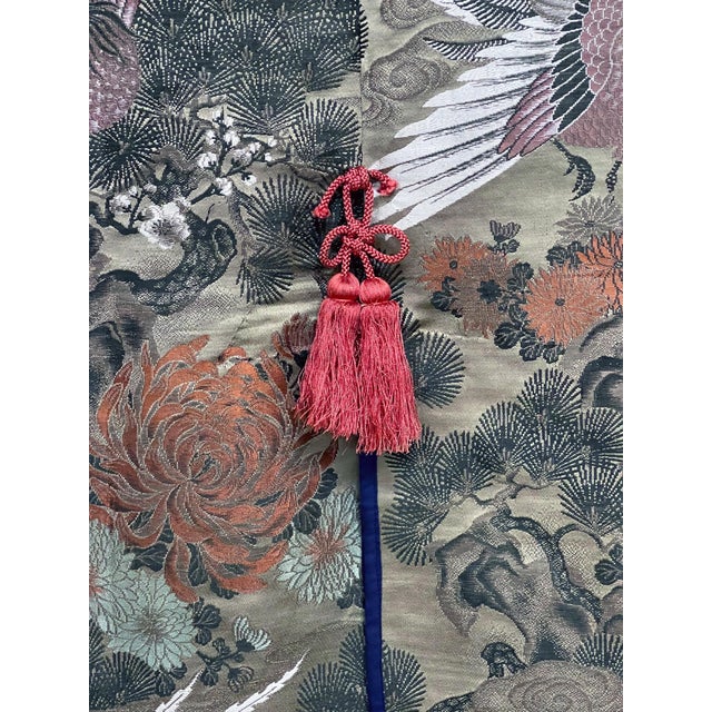 Red Japanese Ceremonial Brocade Jinbaori Vest Jacket For Sale - Image 8 of 18