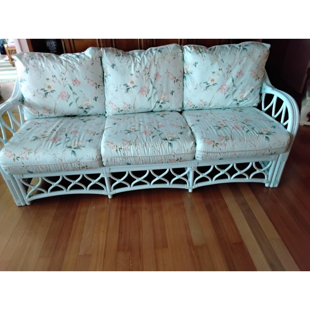 Sunroom, bedroom, familyroom a breathe of freshness with this refinished sofa. The cushions are professionally upholstered...