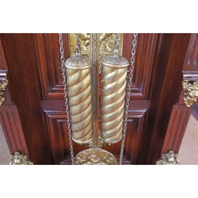 Ansonia Mahogany Bronze Mounted Floor Clock Grandfather Clock Circa 1900 For Sale - Image 11 of 18