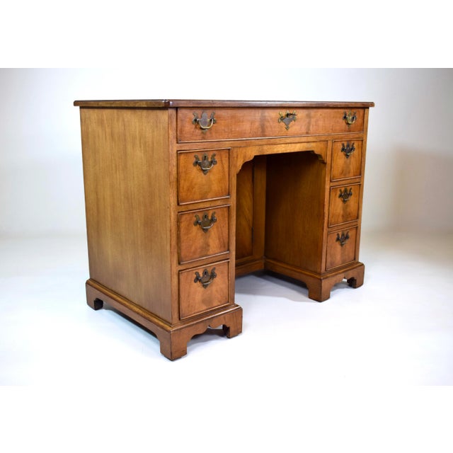 1930s Georgian Style Mahogany Kneehole Desk by Charak Furniture Co, 1930's For Sale - Image 5 of 13