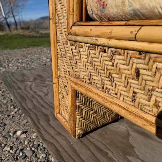 Late 20th Century Ralph Lauren Attributed Wicker Rattan Lounge Chair For Sale - Image 11 of 11