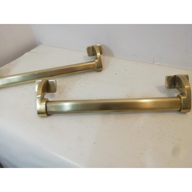 Mid-Century Modern Vintage Italian Brass Door Handles, 1940s, Set of 2 For Sale - Image 3 of 9