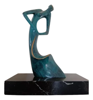 Tony Morey, Figurative Sculpture, Bronze on Marble Base, 1990s