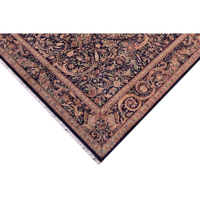 Shabby Chic Shabby Chic Tamour Pak-Persian Blue/Red Wool Rug - 10'2'' X 14'1'' For Sale - Image 3 of 8