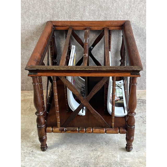 Early 20th Century English Canterbury Wooden Magazine Rack For Sale - Image 9 of 12