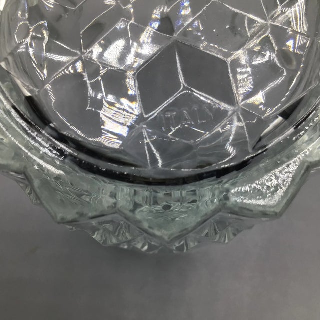 Transparent Rare Vintage Italian Crystal Lowball Glasses With Vertical Cut Drip Lines-Set of 11 For Sale - Image 8 of 13