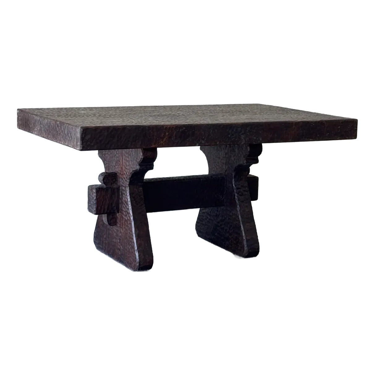 1970s Hand Carved Solid Wood Wedge Joint Dining Table | Chairish