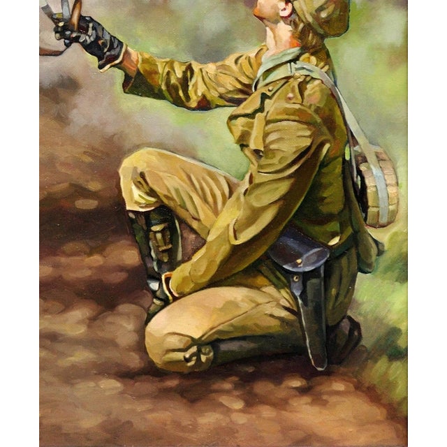 Elin Sian Blake, Black Bay Horse, WWI, 21st Century, Oil on Canvas For Sale - Image 9 of 18