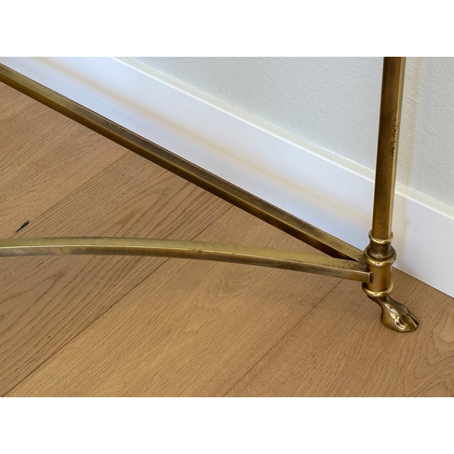 Late 20th Century Vintage Italian Brass and Glass Demi-Lune Console Table For Sale - Image 5 of 18