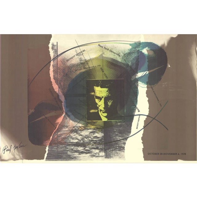 Beckett Festival by Paul Jenkins, Unsigned 1978 Offset Lithograph.24 x 37 inches