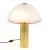 Brass and Opaline Murano Glass Table Lamp with Red Trim, Italy, 1970s-1980s For Sale - Image 3 of 4