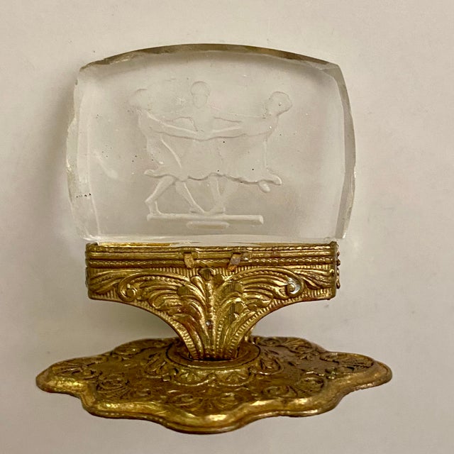 1920s Antique Czech Intaglio Glass Place Card Holders - Set of 8 Dancing Figures For Sale - Image 5 of 13
