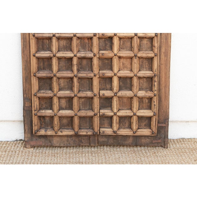 Early 1800's Jaisalmer Carved Teak Doors For Sale - Image 9 of 11