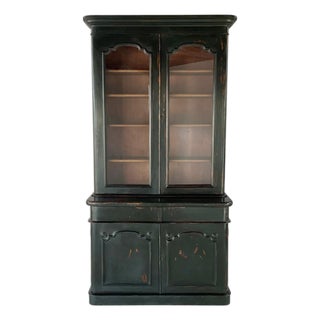 English Regency Ebonized Wood Bookcase Cabinet, 19th Century For Sale