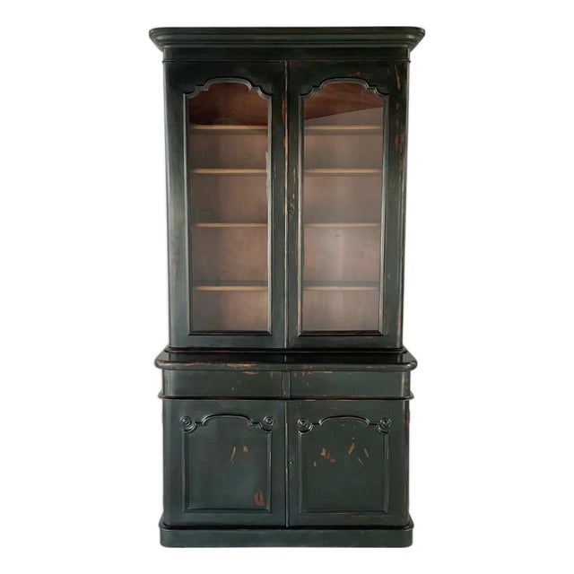 English Regency Ebonized Wood Bookcase Cabinet, 19th Century For Sale