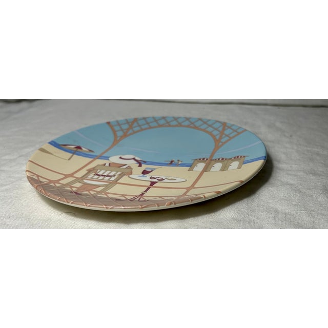 Poole Pottery Vintage Poole Pottery Transfer Plate, “Art Deco Summer” For Sale - Image 4 of 12