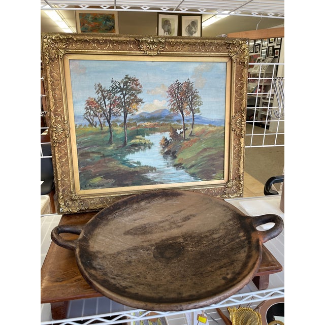 Handcrafted Clay Griddle With Handles -Rustic Earthenware Cooking Pan For Sale - Image 4 of 9