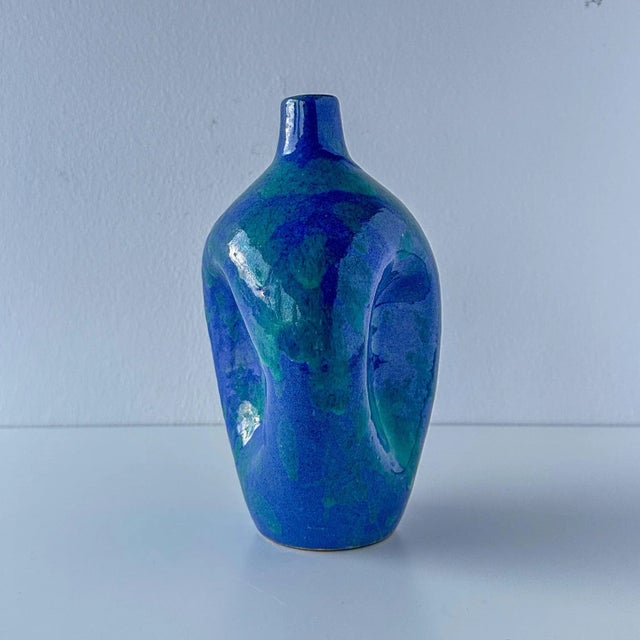Mid 20th Century Mid 20th Century North Carolina Pottery Pinch Bottle Vase For Sale - Image 5 of 11