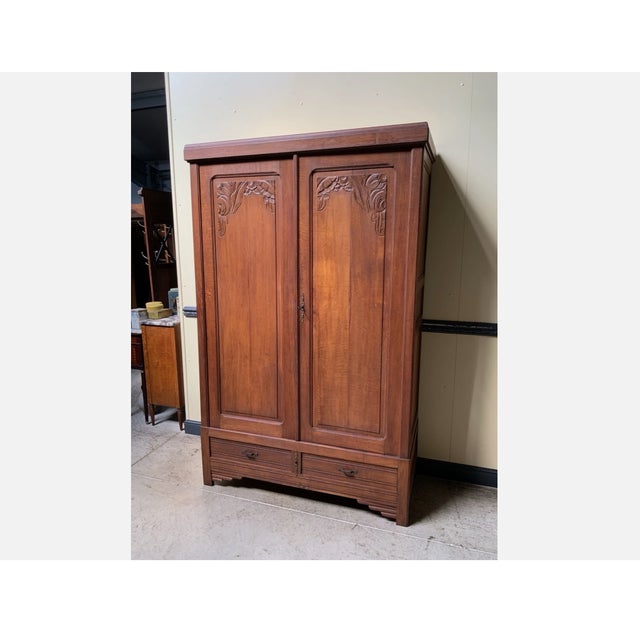 Art Deco Oak Wardrobe, 1925 For Sale - Image 3 of 9