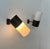 Metal Vintage Matte Black Metal and Opaline Glass Adjustable Wall Lights, France, 1950, Set of 2 For Sale - Image 7 of 8