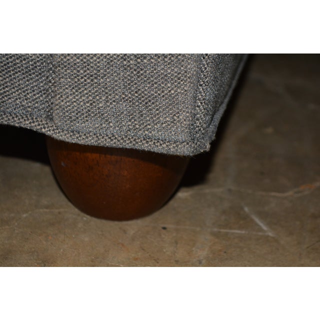 Pottery Barn Gray Tweed Look Tufted Chesterfield Loveseat Sofa Couch Rolled Arms For Sale - Image 10 of 15