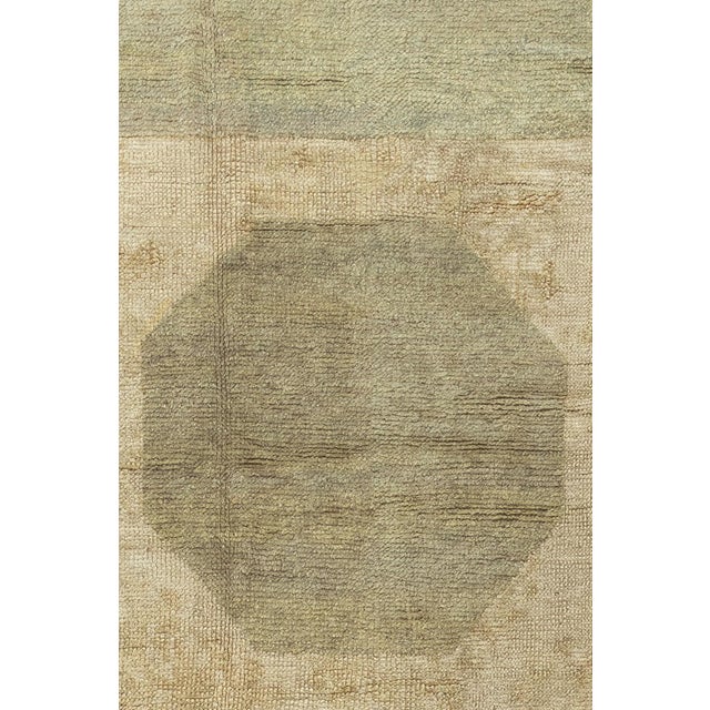 Textile Zabihi Collection Abstract Large Square Antique Turkish Oushak Rug For Sale - Image 7 of 12