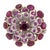 14K Gold and Ruby Cluster Cocktail Ring. White and Yellow gold floriform cluster band, center raised prong set round...