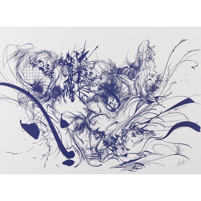 Raymond MORETTI (1931-2005) Rimbaud's Illuminations in Violet Original color silkscreen print Signed in pencil Printed by...