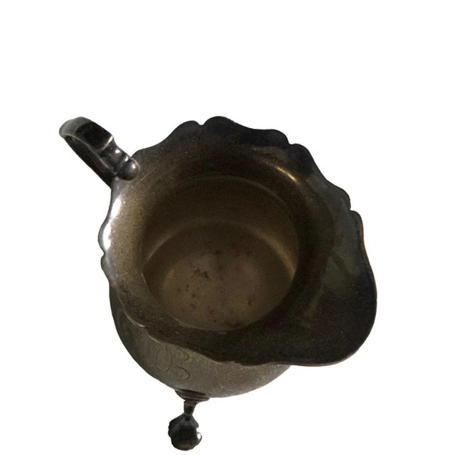 Mid 19th Century Antique Sterling Silver Creamer & Sugar Bowl Set- 2 Pieces For Sale - Image 5 of 12