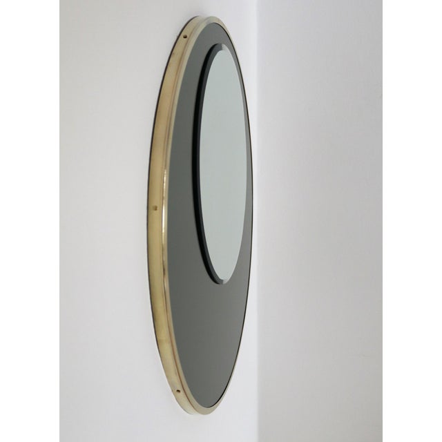 Italian Double Glass Wall Mirror with Brass Frame, 1970s For Sale - Image 15 of 17