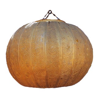 Moroccan Tin Metal Round Pendant For Sale