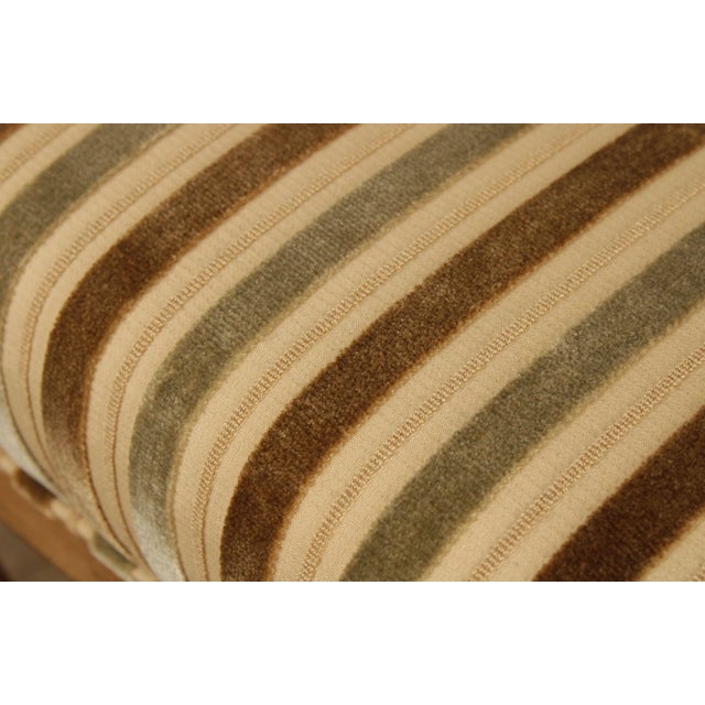 Swaim Regency Style Upholstered X-Frame Stool For Sale - Image 9 of 13