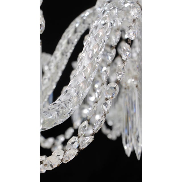Vintage Restored 10 Arm Clear Crystal Chandelier For Sale - Image 10 of 15