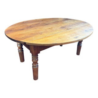 Oval Wood Coffee Table with Drop Leaves, 1950s For Sale