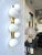 Large Contemporary Pair of Brass and White Bulb Murano Glass Sconces, Italy For Sale - Image 4 of 12