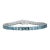 Natural 22.35 Carat Blue Topaz Sterling Silver Tennis Bracelet- Anniversary Present For Sale