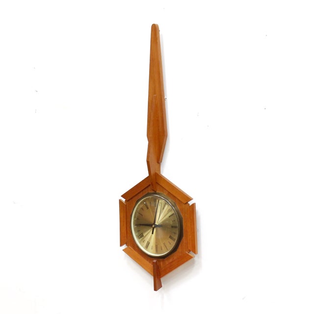Mid-Century Modern 1960s Mid Century Teak Wall Clock by Anstey & Wilson For Sale - Image 3 of 7
