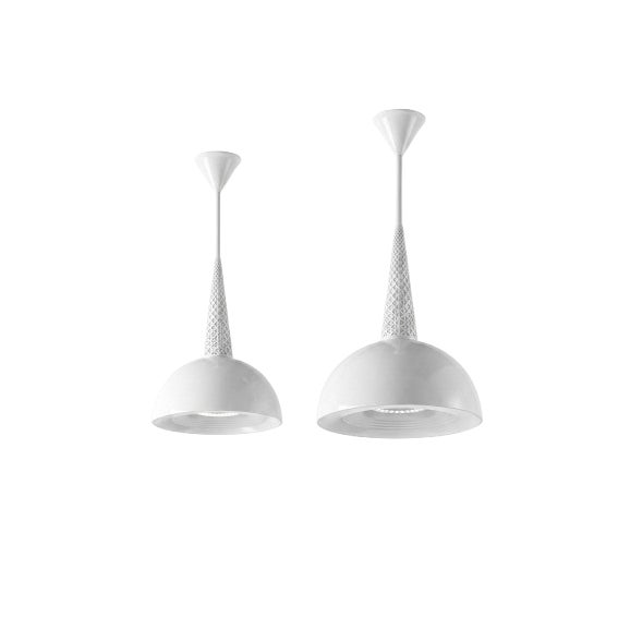 Pair of Mategot for Holophane Ceiling Lamps in Metal and Glass, 1950's For Sale