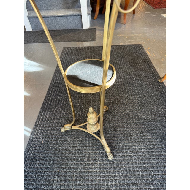 Vintage Brass Granite Top Tripod Table For Sale - Image 4 of 5