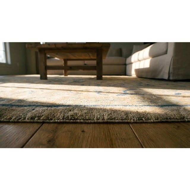 Traditional Tan-Camel Background Color With Small Circle on the Center Antique Chinese Peking Rug For Sale - Image 14 of 15