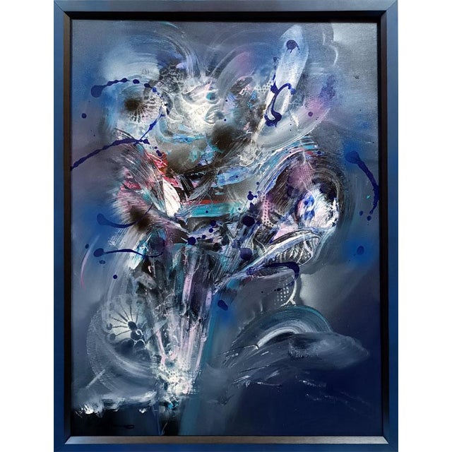 Ovidiu Kloska, Blue Gravity of the Forgotten Bloom, 2025, Acrylic on Canvas For Sale - Image 9 of 9