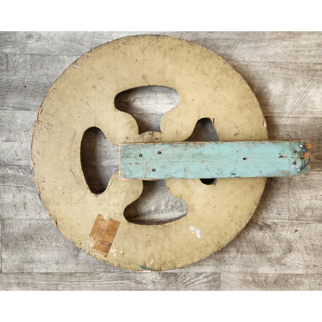 1930's Vintage Folk Art Hand Painted Carnival "Wheel of Fortune" For Sale - Image 10 of 12