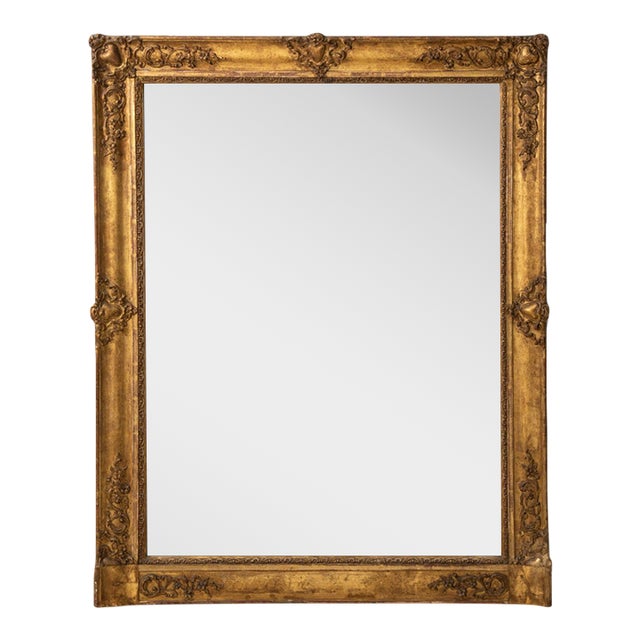 19th Century France Gold Wood Mirror For Sale
