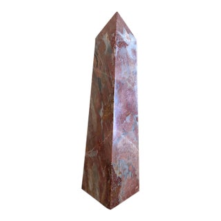 Neoclassical Solid Marble Obelisk, Red & Brown, Grand Tour Style For Sale