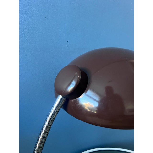 Large Mid-Century Brown Desk Lamp For Sale - Image 10 of 12